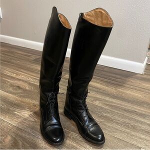 Vintage Bond Boot Co Effingham Tall Equestrian Riding Boots Black Leather USA